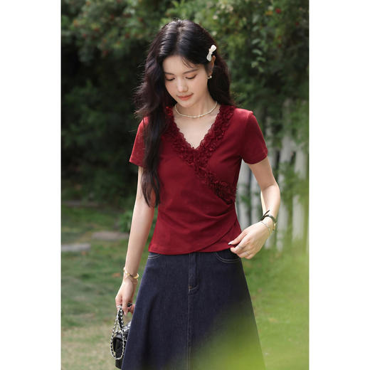 鹿向南【0407/00:00新品】红色T恤 商品图0