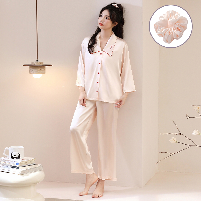 夏季冰丝睡衣 甜美可爱丝滑凉感家居服套装