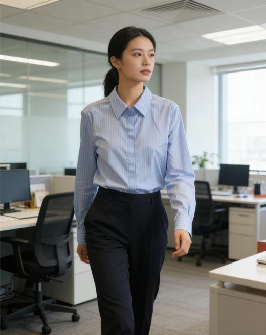 G2000女装SS26商场新款【100%棉】舒适条纹衬衫61223220 商品图0