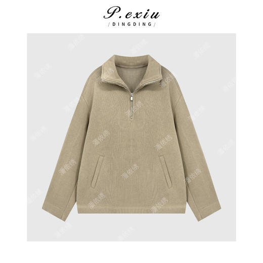 04-2潘依绣丁丁宠粉加厚加绒简约立领卫衣休闲裤松弛感套装 W-63602 商品图2