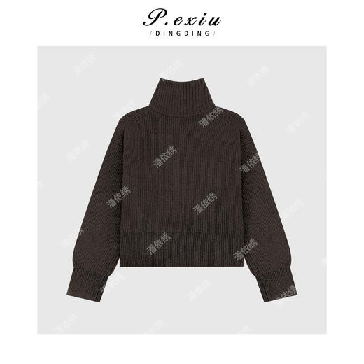 04-2潘依绣丁丁宠粉100%羊毛粗针慵懒感百搭立领长袖针织开衫Q55941 商品图1