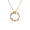 【95新】Tiffany & Co.蒂芙尼Tiffany T 系列玫瑰金满钻方钻圆形项链 链长约45.5cm女士230326NJS09 商品缩略图0