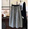【流行的漂亮盐系半身裙】穿搭轻熟复古格子花苞半身裙 棉麻休闲茧型裙子  商品缩略图0