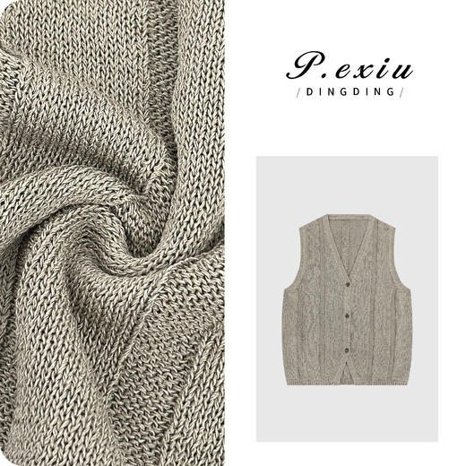 PanYiXiu/潘依绣人丝老钱风复古简约竖条纹针织马甲 C028 商品图0