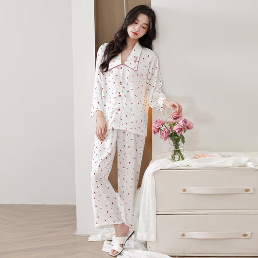 夏季冰丝睡衣 甜美可爱丝滑凉感家居服套装 商品图7