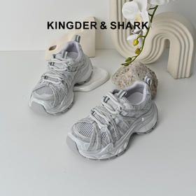 经典鲨2026年夏专柜新品韩版水钻透气潮酷跑步休闲老爹鞋女KW219-629081