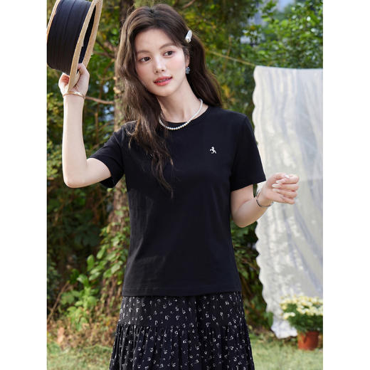 鹿向南【0407/00:00新品】黑色T恤 商品图3