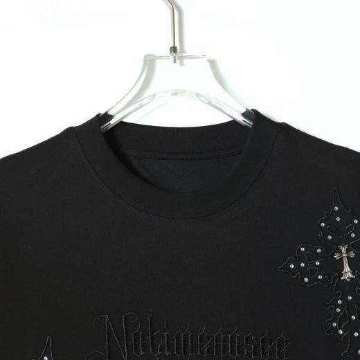 SDSA男装2026新款轻奢潮牌十字架刺绣字母设计圆领短袖T恤百搭 商品图2