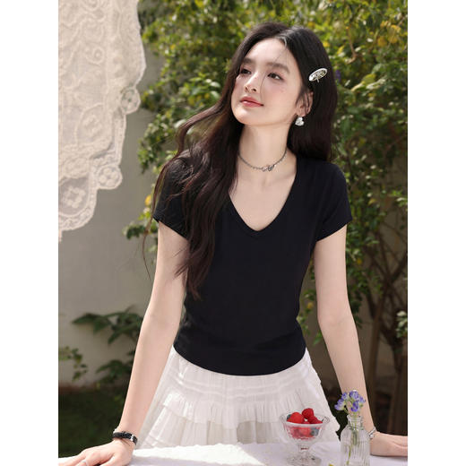 鹿向南【0407/00:00新品】浅紫色T恤 商品图4