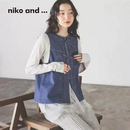 F040502春夏新款复古系带毛边牛仔无袖马甲新中式通勤外搭上衣 商品图10