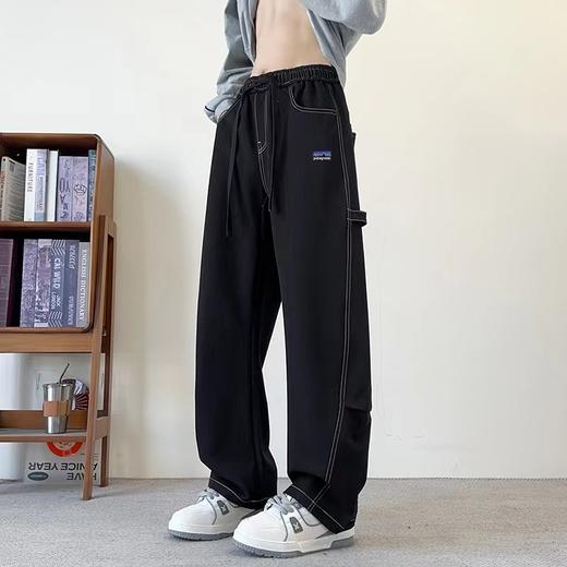 F040520春夏季新款柔软舒适情侣款户外休闲百搭拖地牛仔工装裤 商品图3