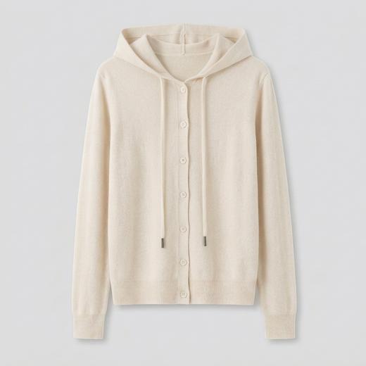 一眼心动~6A级白厂丝羊 毛连帽开衫女百搭卫衣上衣YM260583 商品图1