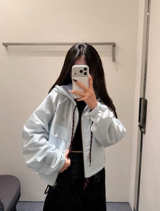 女款抽绳连帽短款风衣la020 商品图1