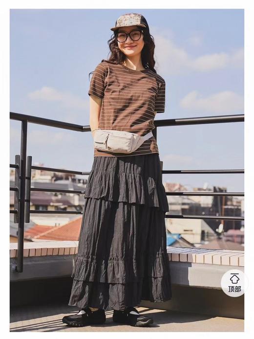 F040509夏季新款复古撞色条纹棉质圆领休闲短袖T恤 商品图12