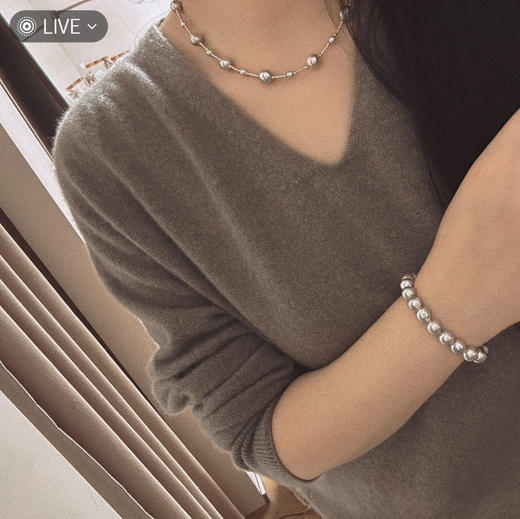 爆闪 满天星 高阶版 4-9mm 日本进口akoya海水珍珠真多麻色 纯银镀铑金高端配件 商品图5