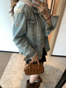 蒙口新款进出专柜同步可拆卸帽软水洗嬉皮牛仔外套 商品缩略图5