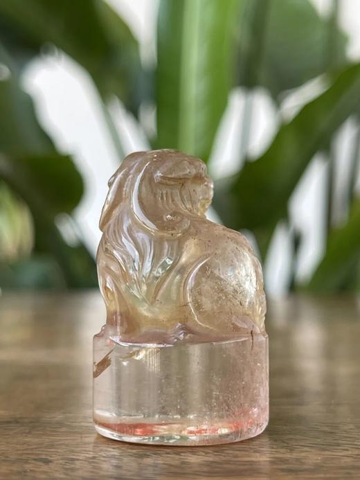 水晶雕瑞狮钮圆形印章，顺丰包邮 商品图6