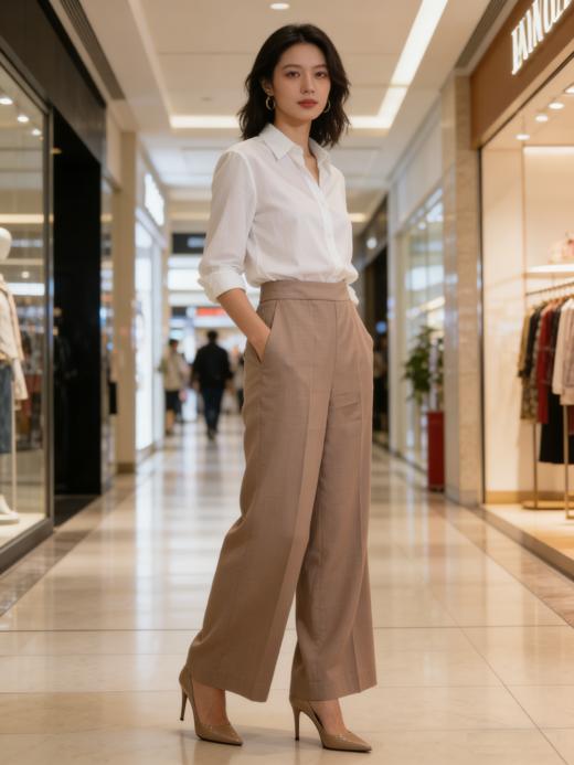 G2000女装SS26商场新款【凉感/可机洗】宽松直脚西裤63252003 商品图2