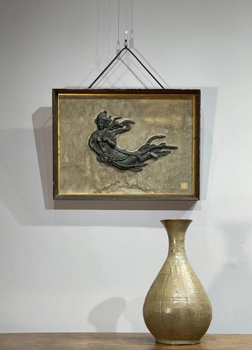 青铜浮雕飛天仙女裱框壁饰，顺丰包邮 商品图1