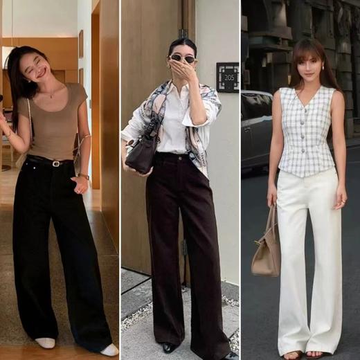 直发【68905】100%棉 气质窄版高腰直筒牛仔裤 商品图0