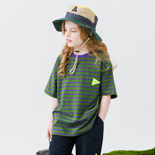 🌸夏天做个活力少年😊【Vonbonkids 山系撞色纯棉彩条短袖T恤S07C26016款】🔥打破夏日单调的穿搭 🔺撞色使得整体富有层次感和跳跃感 视觉效果眼前一亮  商品图2