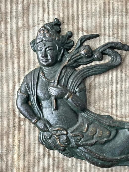 青铜浮雕飛天仙女裱框壁饰，顺丰包邮 商品图12