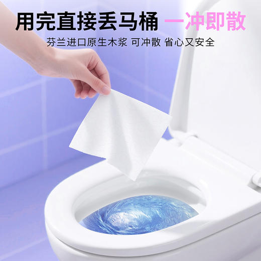 洁比兔纯水湿厕纸便携款出行必备母婴可用一擦即干可冲散湿厕纸 商品图4