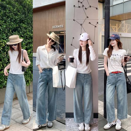 <曾小咸推荐>韩系高腰直筒牛仔裤【预售款，预计3-15天！！】 商品图4