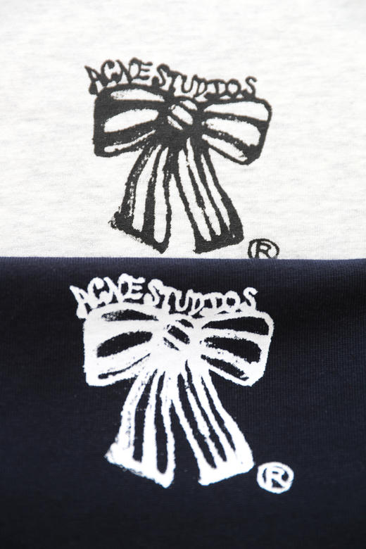蝴蝶结印花tee，元祖灰+耀夜黑。复古宽松设计情侣圆领t恤E040660 商品图14