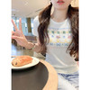 <曾小咸推荐>韩系正肩圆领绣花短袖T恤上衣【预售款，预计3-15天！！】 商品缩略图1