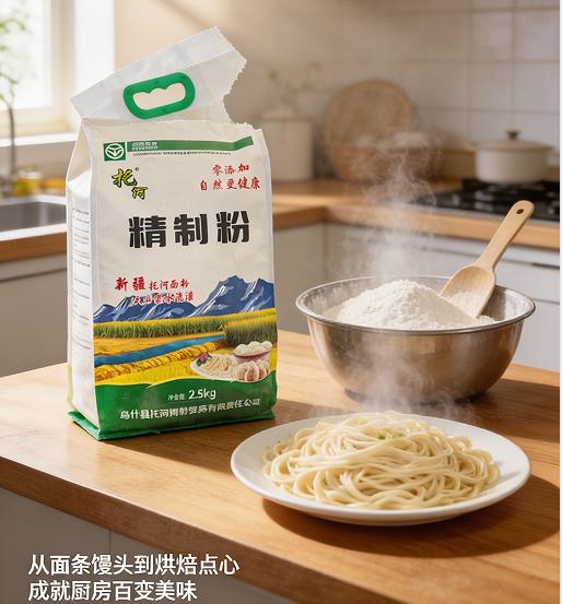 新疆托河精制粉-源自新疆天山脚下，用纯净雪水灌溉的优质麦田，麦粉洁白细腻，散发淡淡天然麦香。 商品图4