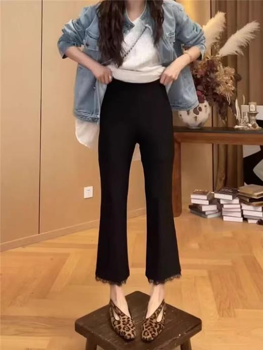 蕾丝边微喇小黑裤 商品图3
