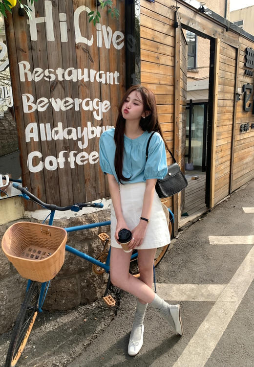 专柜实拍【苎麻+莱赛尔】拉夏贝尔/La Chapelle高奢品质！透气亲肤气质圆领压褶简约净版短袖小衫女 商品图2