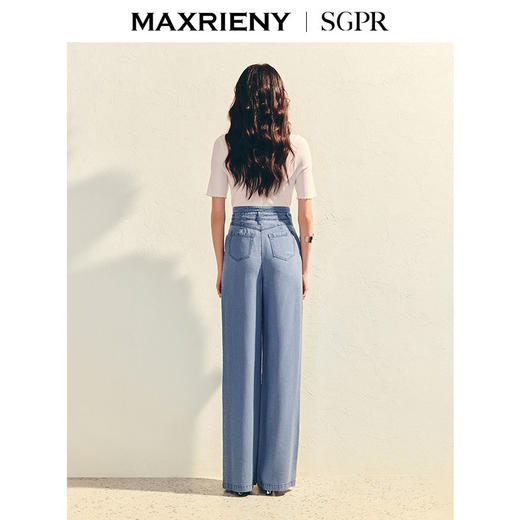 【SGPR】精致日常直身牛仔裤天丝莱赛尔高腰阔腿裤夏(货号:MU86PA004) 商品图3