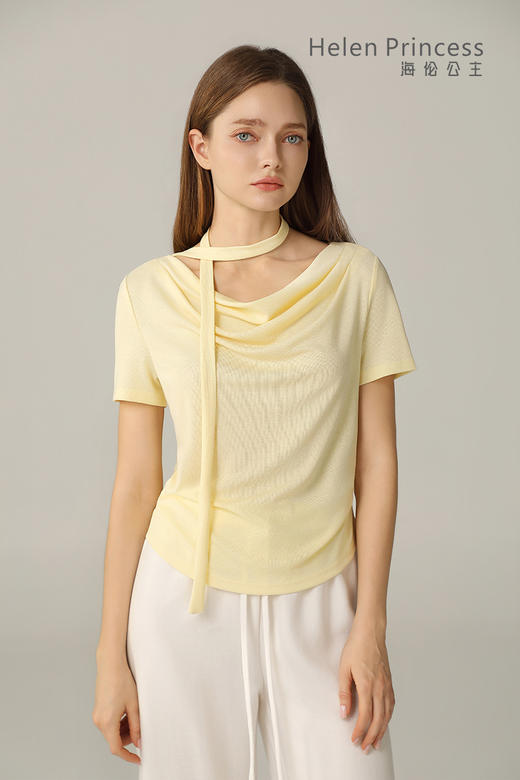 荡领飘带收腰上衣 商品图10