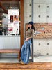 三ye草 Originals Firebird系列男女情侣款 宽松复古牛仔长裤 商品缩略图3