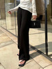46-7 自留黑色L 150斤都能穿L TR极简直筒阔腿裤 炒鸡显瘦神裤 商品缩略图0