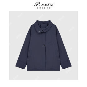 04-2潘依绣丁丁宠粉 进口白鸭绒小众设计极简工装风立领羽绒服Q33619