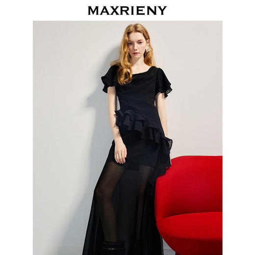 【商场同款】MAXRIENY精致浪漫针织拼接真丝鱼尾半裙桑蚕丝裙25夏(货号:MC86SK285) 商品图2