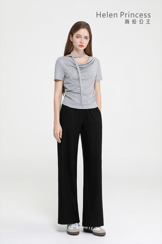 荡领飘带收腰上衣 商品图2