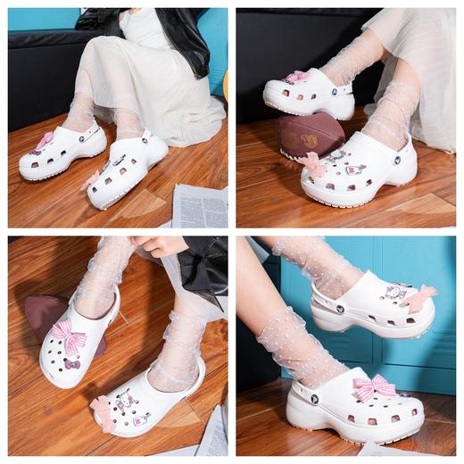 【热卖款】crocs卡骆驰云朵洞洞鞋 白鹿同款 奥莱直邮 品牌清仓 4厘米隐形增高 秒变瘦腿精  透气不闷脚 上脚踩屎感 全家出游必备 商品图1