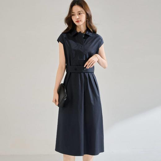 「高货sh」全新升级【铂金会员293/天猫389/差价96】(21007)洛诗琳新款文艺风优雅连衣裙2026夏季新款收腰显瘦衬衫裙 商品图1