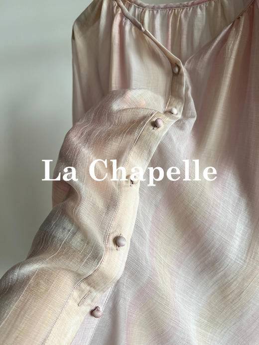 专柜实拍【凉感天丝！】拉夏贝尔/La Chapelle温柔淑女！轻盈气质~插肩袖袖口盘扣设计感长袖衬衫外搭罩衣 商品图7