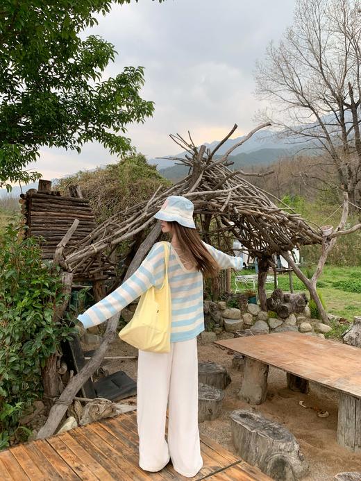 <曾小咸推荐>4.7现货秒杀 ！微信超特价！韩系蓝白条纹罩衫T恤 日常139.99 立减70 秒杀69.99！！ 商品图11