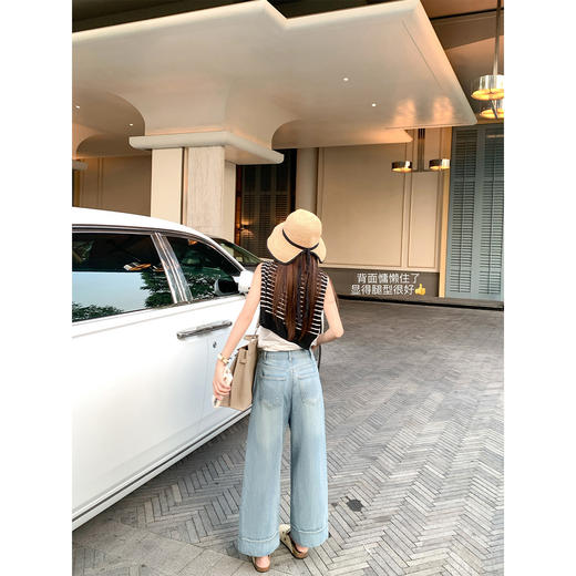 <曾小咸推荐>韩系高腰直筒牛仔裤【预售款，预计3-15天！！】 商品图3