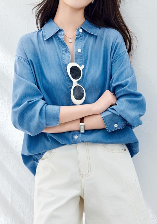 春夏刚需水洗松弛感天丝牛仔衬衫 商品图1