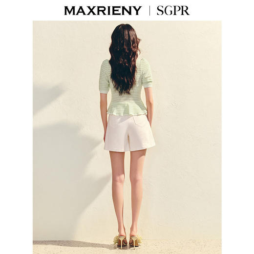 【SGPR】浪漫优雅收腰x型套头毛衫25夏款修身上衣女(货号:MU86SW009) 商品图3