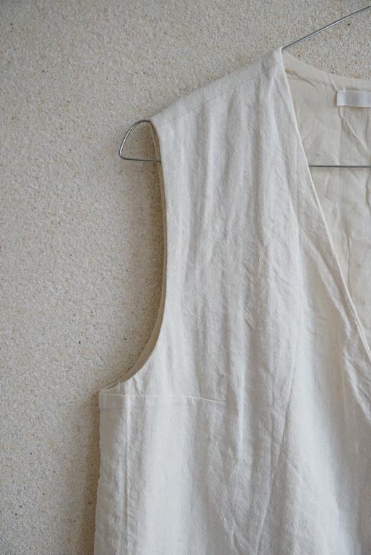 elsa esturgie 棉麻混纺V领无袖马甲(全衬里) 商品图3