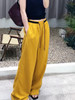 原单新款100%亚麻松紧腰撞色阔腿裤松弛感显瘦中高腰（建议手洗，禁止大太阳暴晒） 商品缩略图7