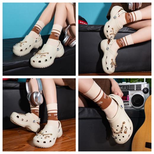 【热卖款】crocs卡骆驰云朵洞洞鞋 白鹿同款 奥莱直邮 品牌清仓 4厘米隐形增高 秒变瘦腿精  透气不闷脚 上脚踩屎感 全家出游必备 商品图2